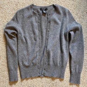 Lord & Taylor 100% Cashmere Grey Cardigan